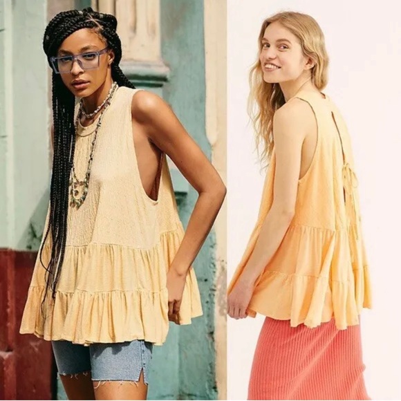 Free People Right On Time Tunic in Light Orange - Picture 6 of 7